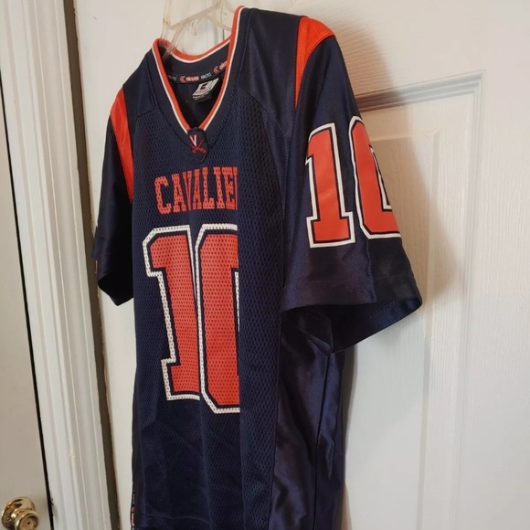 Virginia Cavaliers Boys Size Large Navy Blue Road Football Jersey. NWOT - Picture 3 of 6